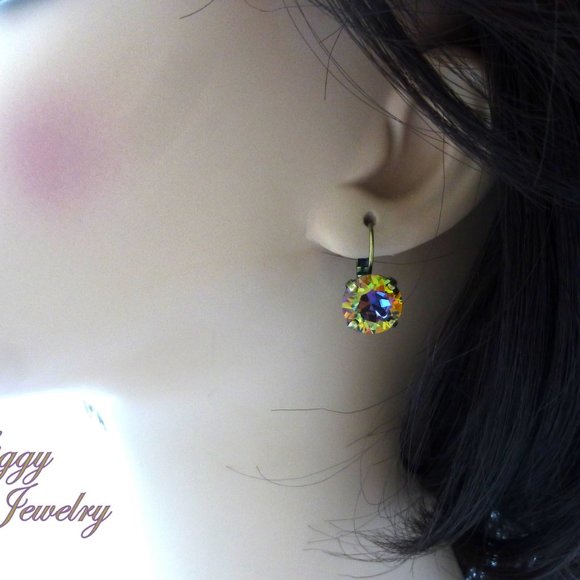 Swarovski Crystal Volcano Earrings in 11mm - Picture 7 of 8